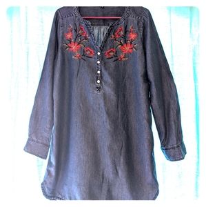 NWOT Express Floral Denim Dress/Tunic